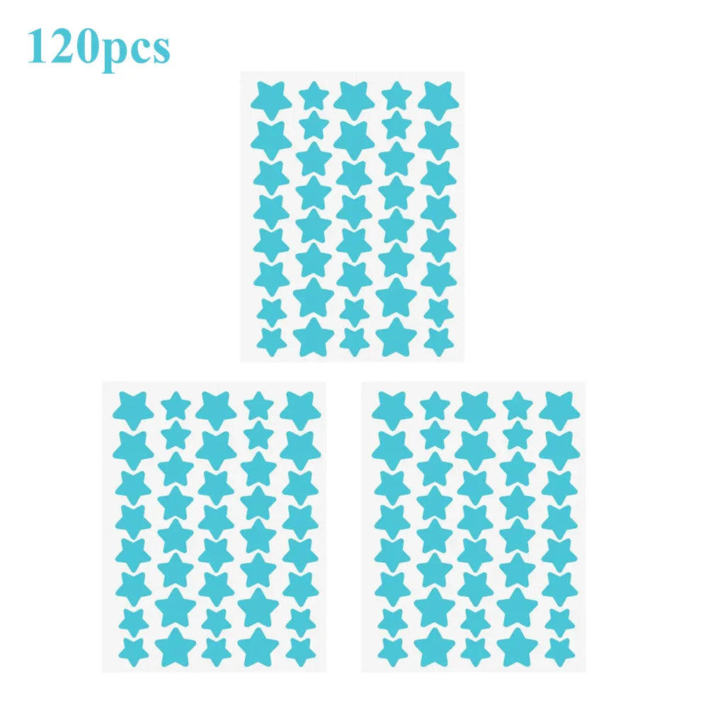 40 pçs/120 pçs colorido pe espinha remendos bonito em forma de estrela espinha capa adesivo invisível espinha capa remoção espinha remendo