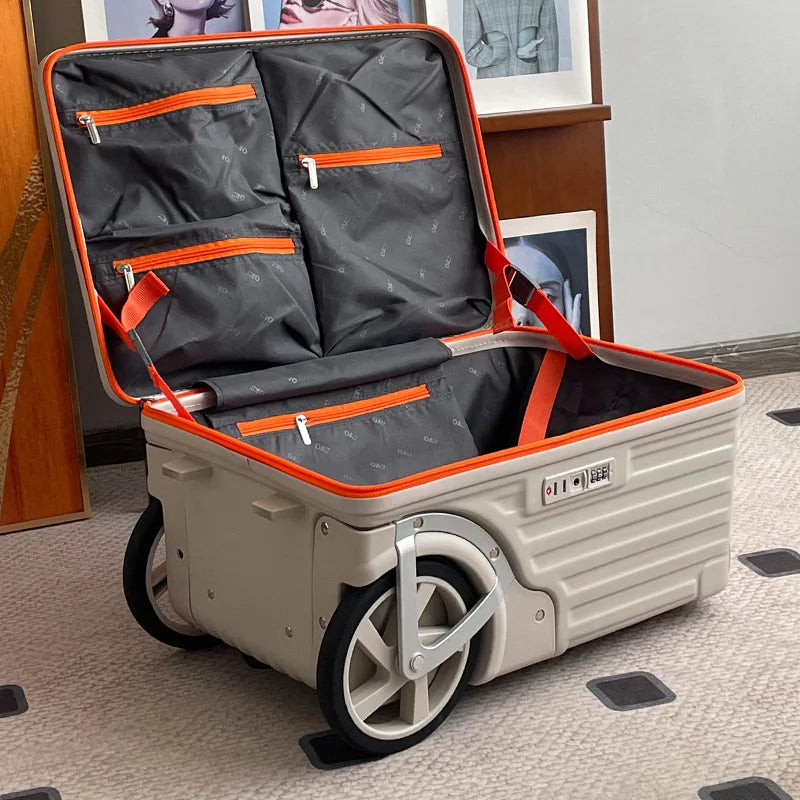 Mala de viagem com abertura lateral para bagagem de mão Mala de viagem com rodas super grandes Mala de mão de 20 polegadas Ij¢عات