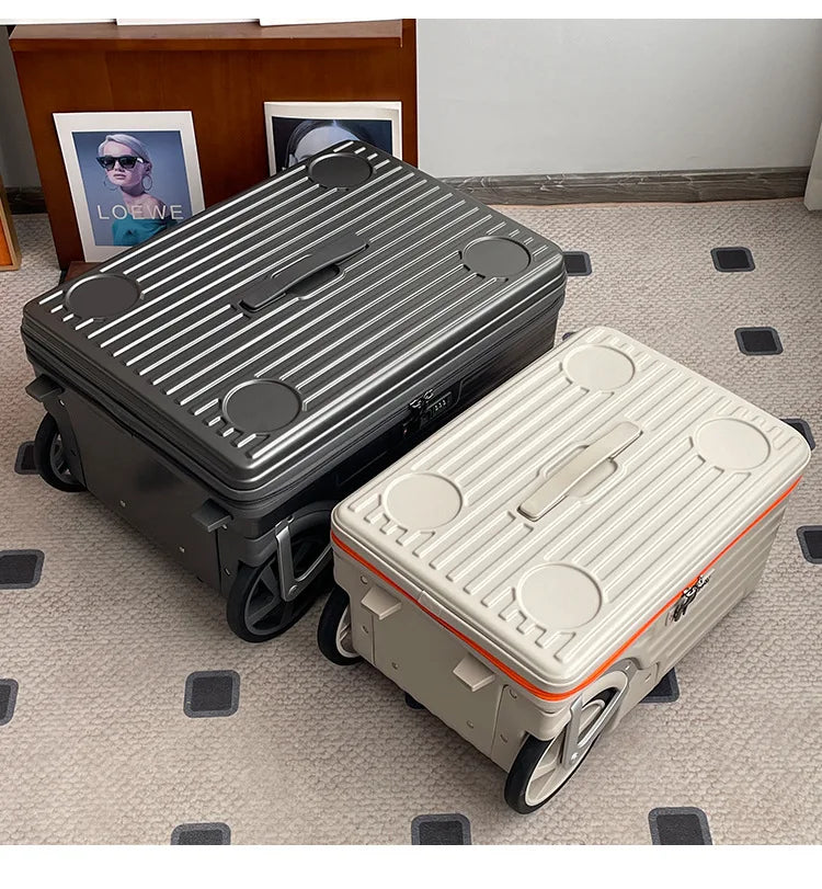 Mala de viagem com abertura lateral para bagagem de mão Mala de viagem com rodas super grandes Mala de mão de 20 polegadas Ij¢عات