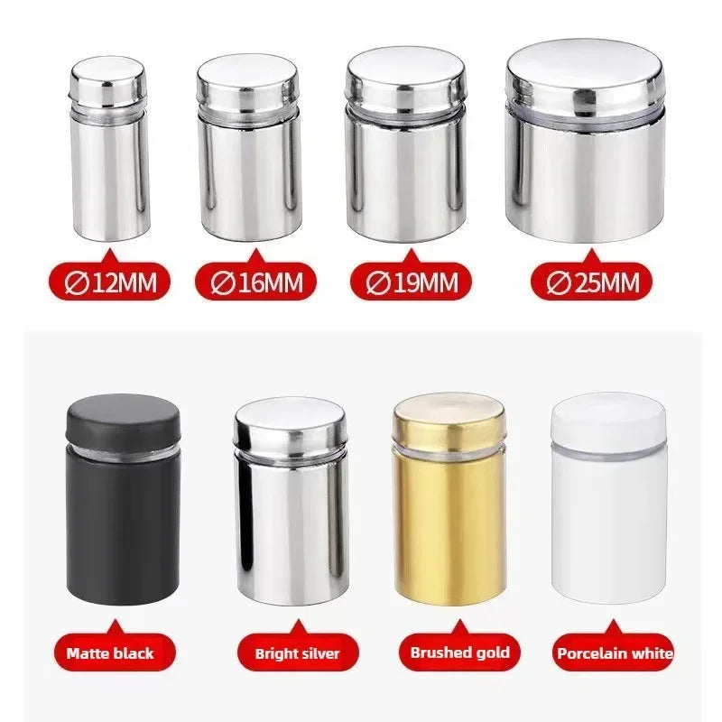 4 pcs 12/16/19/25 acrylic photo frame glass sign standoff nail wall mount holder standoff stainless steel advertising screw fastener