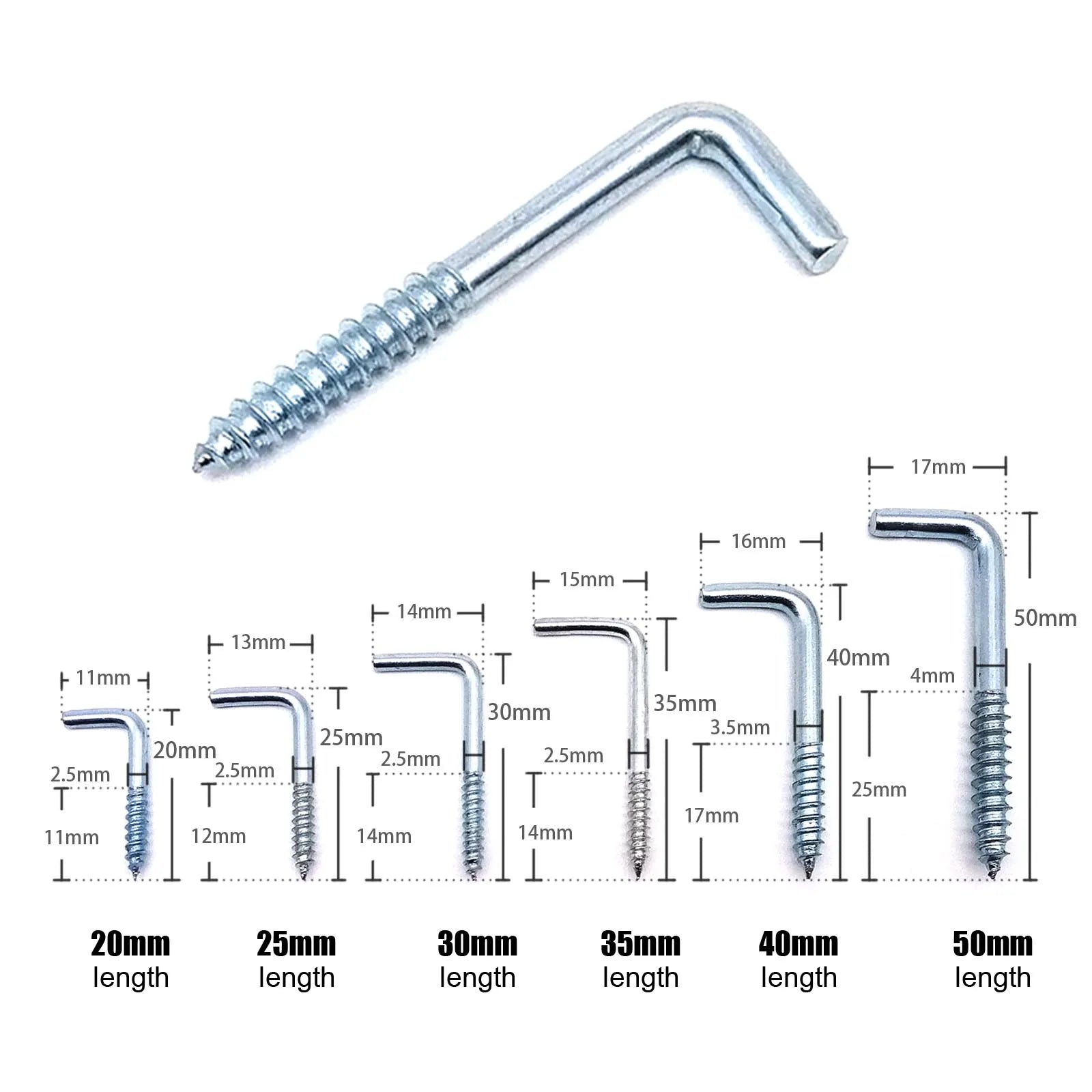 25 pçs imagem moldura de foto lâmpada luz gabinete ferramenta planta cortina fio eyebolt eyescrew olho parafuso em espiral cabide l copo gancho
