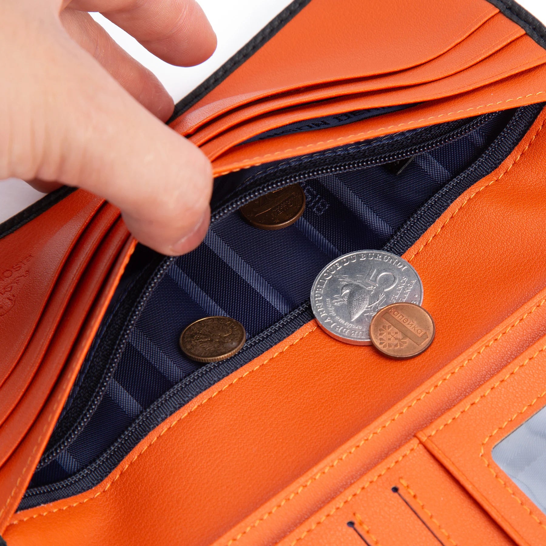 BISON DENIM-Carteira longa de couro genuíno masculina, suporte de cartão fino macio, marca de luxo, bolsa masculina, negócio