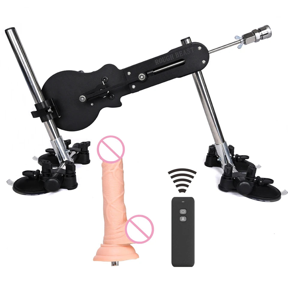 Máquina sexual silenciosa ROUGH BEAST para adultos, pistola de bombeamento, máquina de amor com controle remoto com vibrador para masturbação masculina e feminina