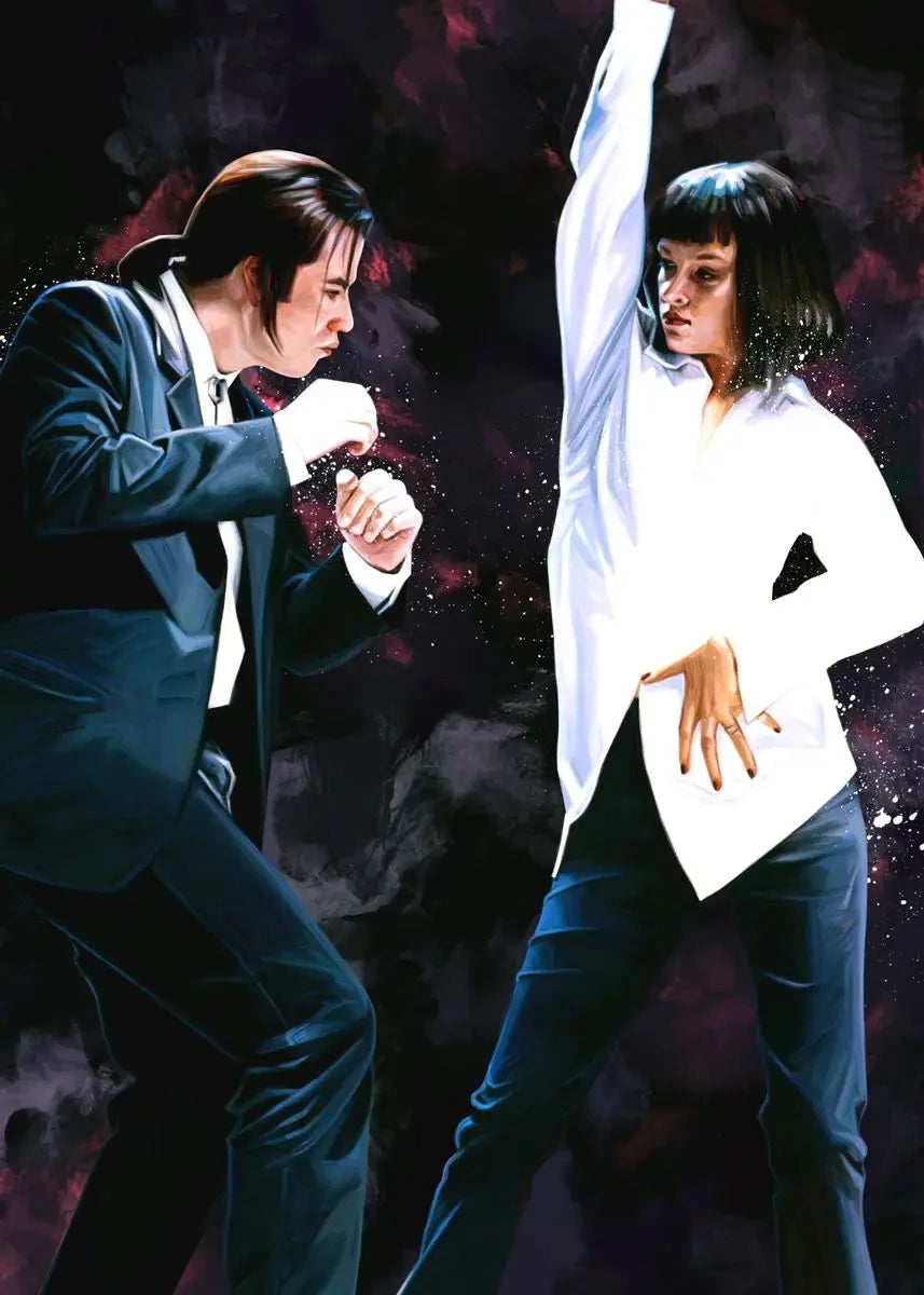 Pop Fiction Movie Classic Posters, Smoking In Bed, Retro Wall Art, Print Picture, Canvas Painting For Living Room, Home Decor