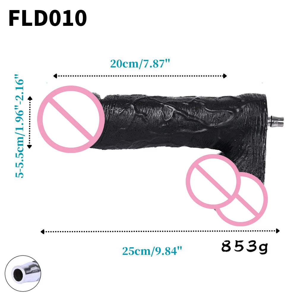 ROUGH BEAST Acessórios para Máquinas Sexuais: Dildos Grandes Pretos de Cor de Pele para Máquinas Vac-u-lock, compatíveis com máquinas de lojas.