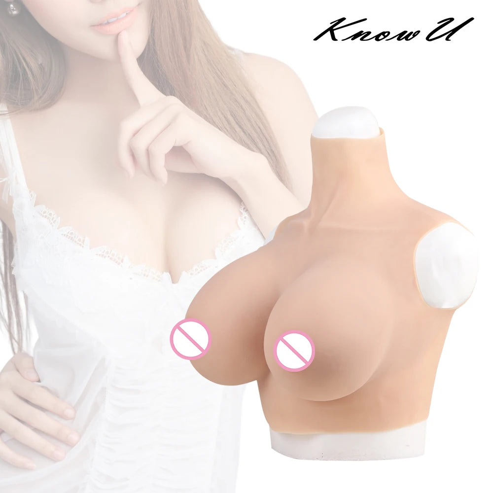 Knowu-forma de mama de silicone a/b/c/d/e/g copo enorme peito falso cruz vestir iniciante transgênero rainha mama agitando