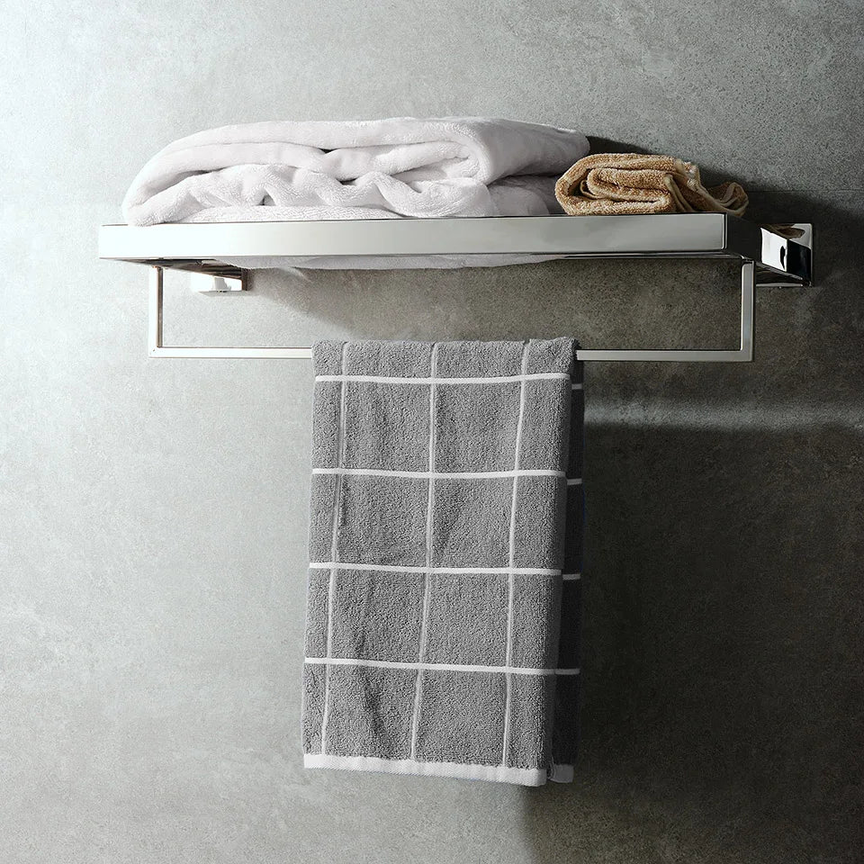 Acessórios de Banheiro em Aço Inoxidável Cromado Polido: Suporte para Toalha, Suporte para Papel Higiênico, Barra para Toalha e Gancho