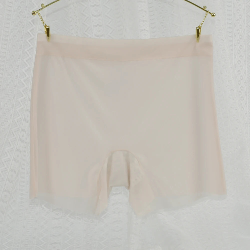 1pc verão gelo seda ultra-fino boxer roupa interior feminina sem costura calcinha de cintura alta plus size secagem rápida feminino calças curtas de segurança
