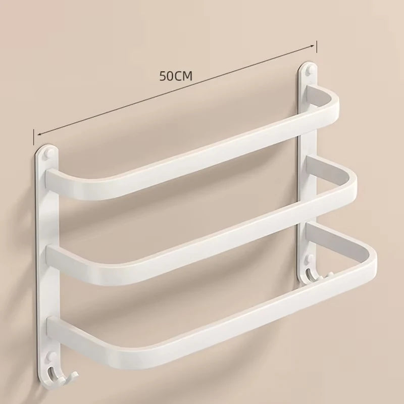 Cabide de toalha com gancho de suspensão montagem na parede toalheiro espaço alumínio moda barra toalha titular do banheiro