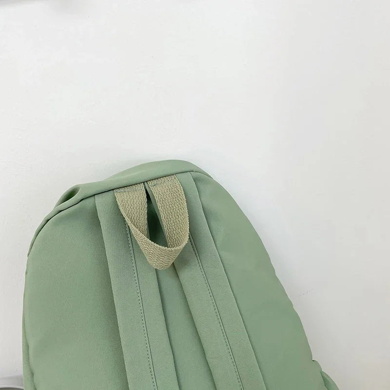 Mochila casual simples de cor sólida, leve e para estudantes do ensino médio, mochila multifuncional adequada para viagens, escola