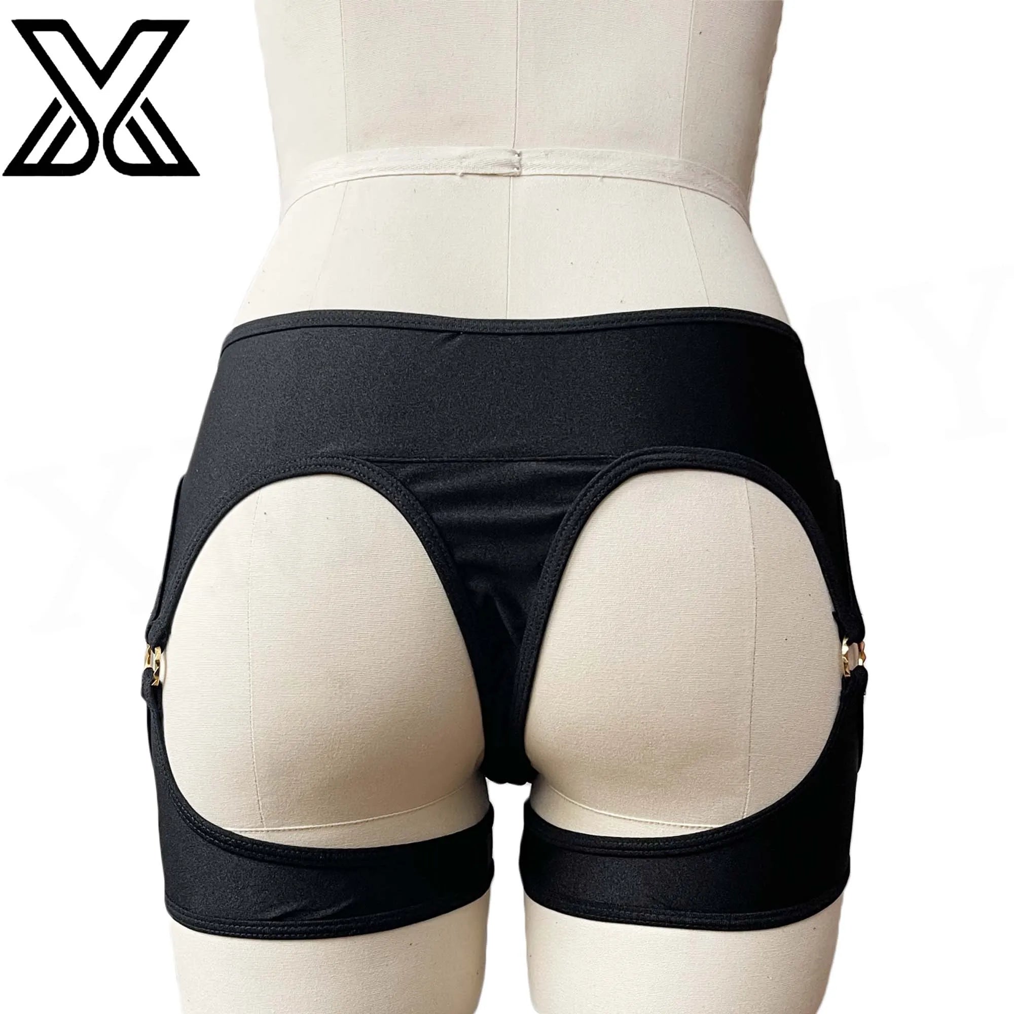 XMJXMY Roupa íntima masculina sexy e sexy com nádegas expostas e anel de metal oco, trajes de banho de praia