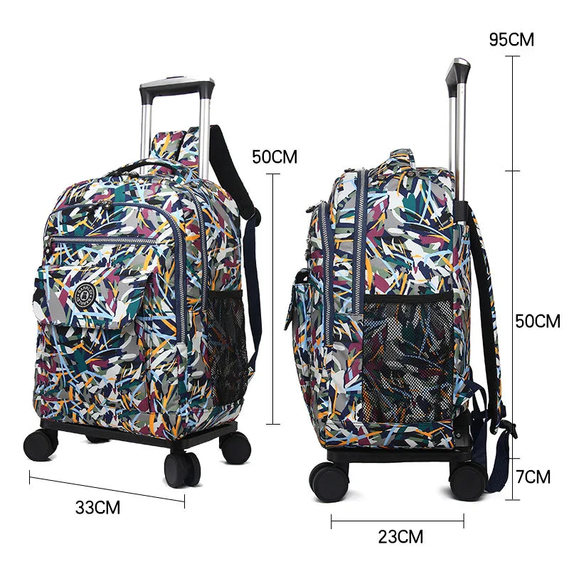 Nova Mala de Viagem de Grande Capacidade com Alça Retrátil, Bolsa de Mão para Viagens de Longa e Curta Distância, Mala de Nyl...