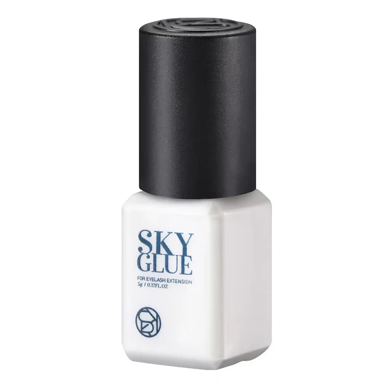 1 garrafa de cola sky para extensões de cílios 5ml original sky s + preto vermelho azul tampa cola de cílios postiços céu td fornecedor de cola transparente