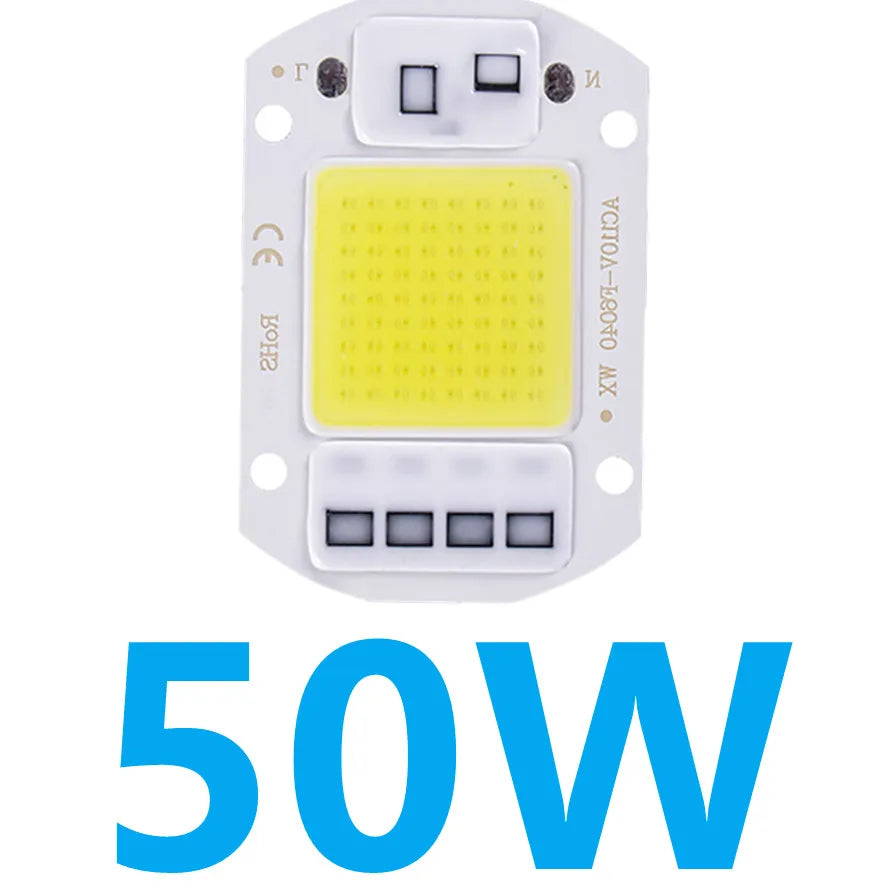 1/peças chip cob 10w 20w 30w 50w 220v led smart ic sem necessidade de driver 3w 5w 7w 9w lâmpada led para holofote de luz de inundação iluminação diy