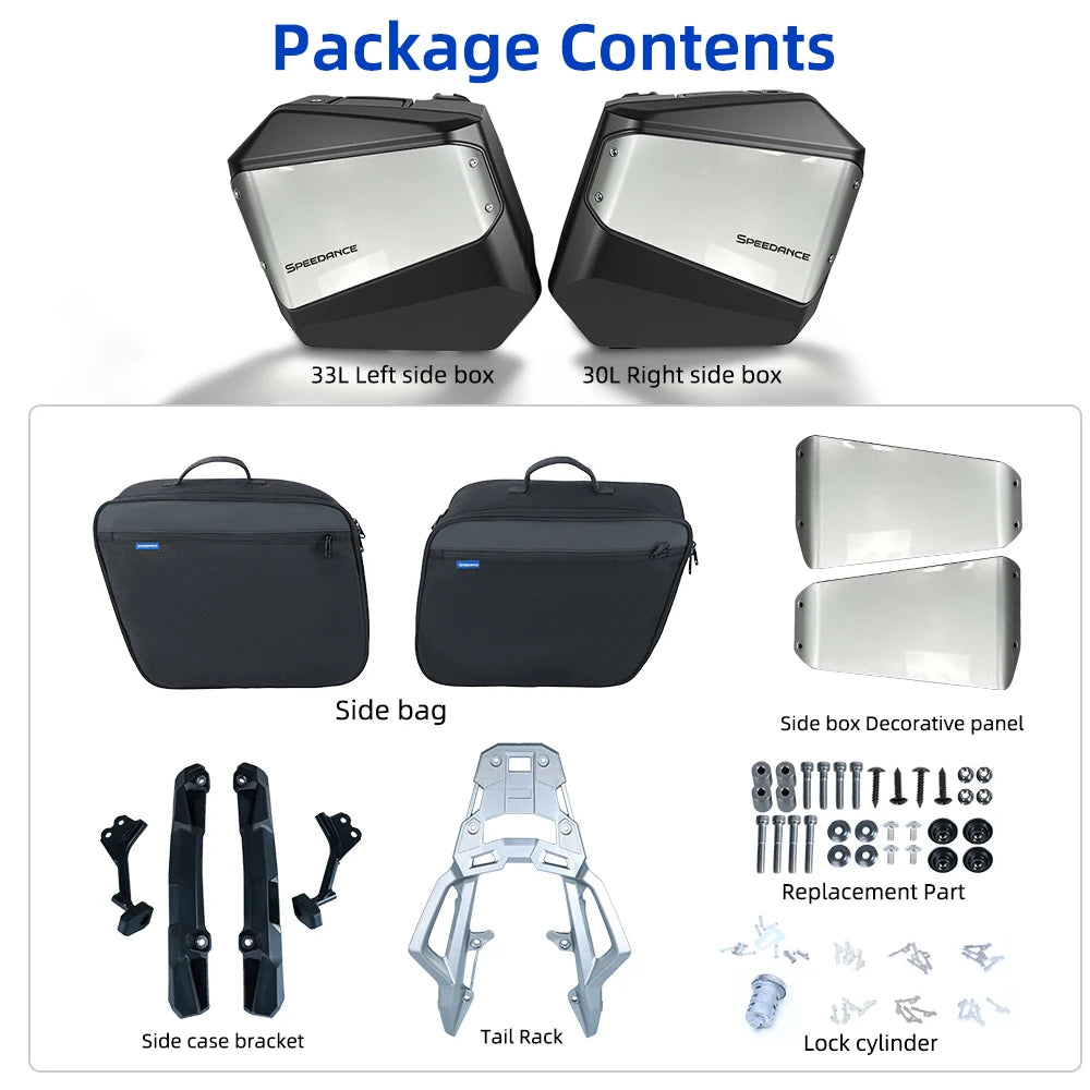 Malas Laterais para Motocicleta Honda NC750X, Com Liberação Rápida, Impermeáveis, Armazenamento de Bagagem para Viagens de Moto