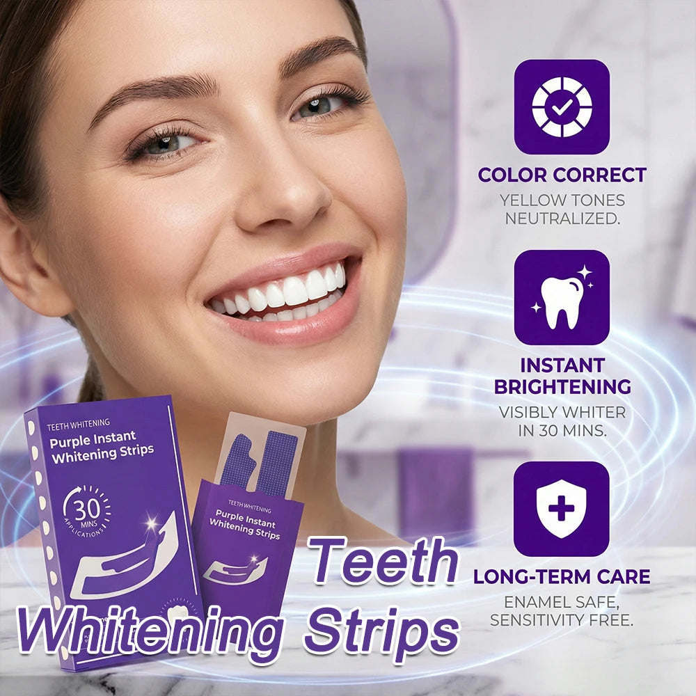 Tiras de Clareamento Dental para Remoção de Manchas Amarelas e Placa Bacteriana, Restauração do Brilho dos Dentes, Adesivos de Higiene Oral em Gel