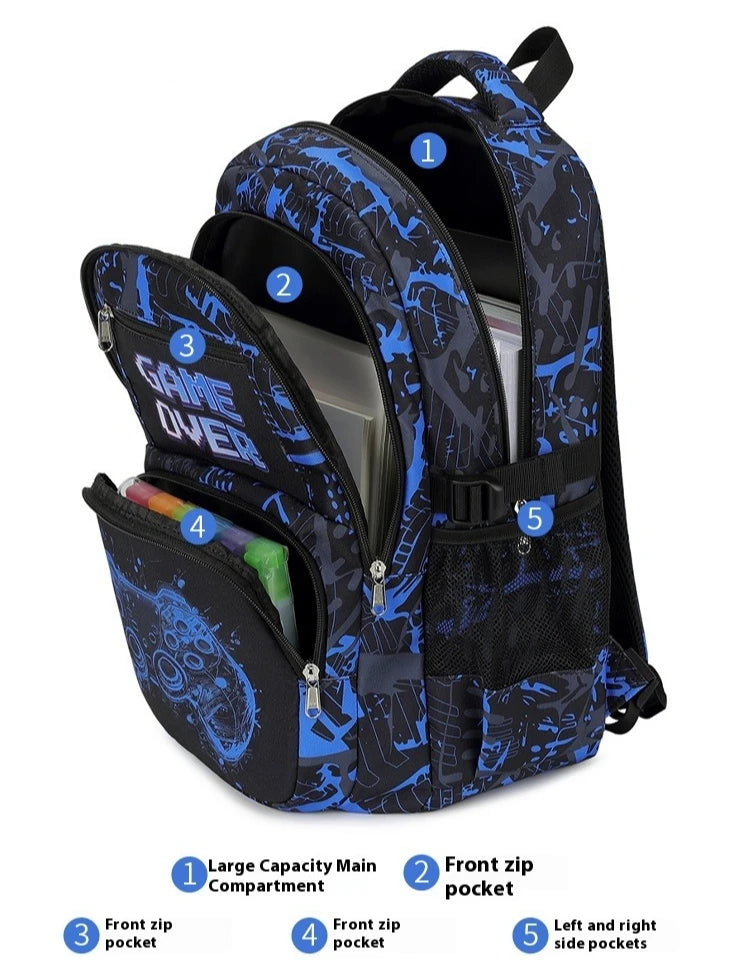 Mochila para menino com lancheira e estojo de lápis 3 peças bolsas escolares para meninos para estudantes do ensino fundamental meninos adolescentes