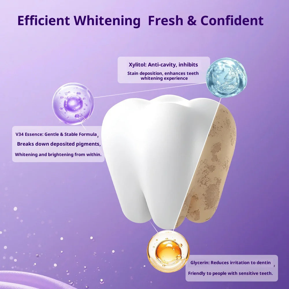 Tiras de Clareamento Dental para Remoção de Manchas Amarelas e Placa Bacteriana, Restauração do Brilho dos Dentes, Adesivos de Higiene Oral em Gel