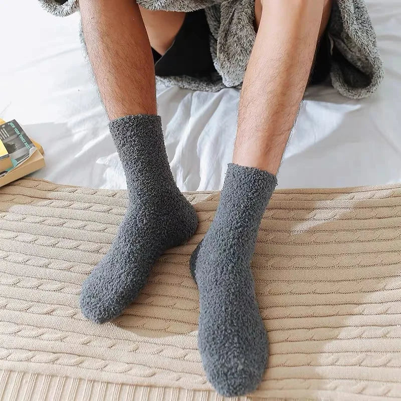 1/3 pares homens super grosso coral velo meias de alta qualidade casa piso quente inverno frio neve bota meias algodão pelúcia meia térmica