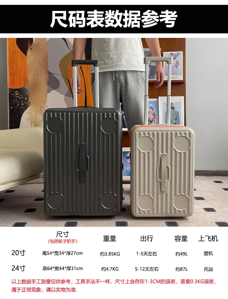 Mala de viagem com abertura lateral para bagagem de mão Mala de viagem com rodas super grandes Mala de mão de 20 polegadas Ij¢عات