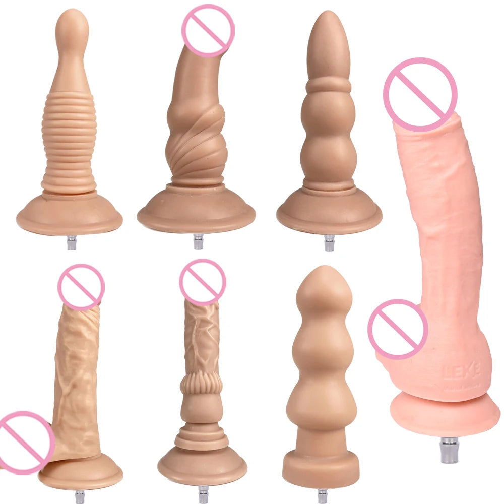 ROUGH BEAST Acessórios para Máquinas Sexuais: Dildos Grandes Pretos de Cor de Pele para Máquinas Vac-u-lock, compatíveis com máquinas de lojas.