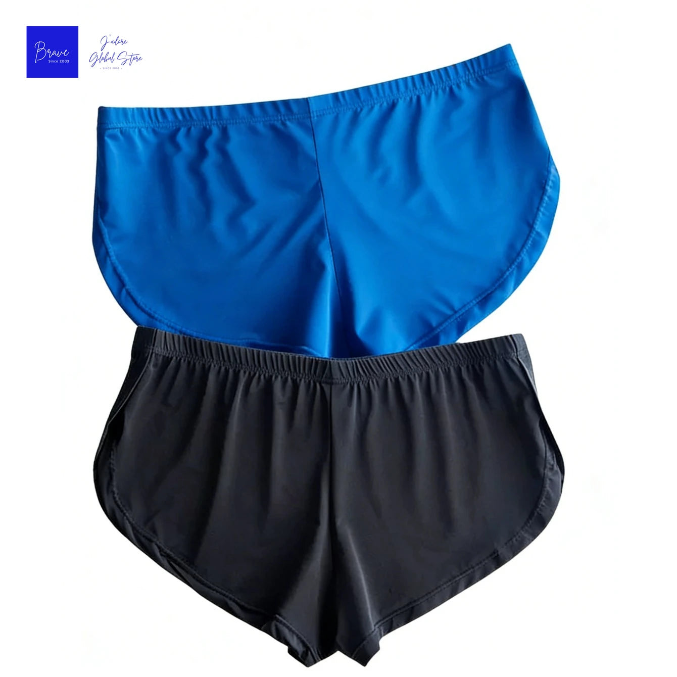Cuecas Boxer Masculinas Sexy de Seda Gelada com Abertura Lateral, Secagem Rápida, Respiráveis, Esportivas, de Cintura Baixa, para Corrida e Lazer