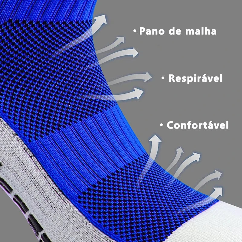 Meias de corrida de poliamida, Meias de futebol de tubo médio, Antiderrapantes pontilhadas, Meias de ciclismo masculinas