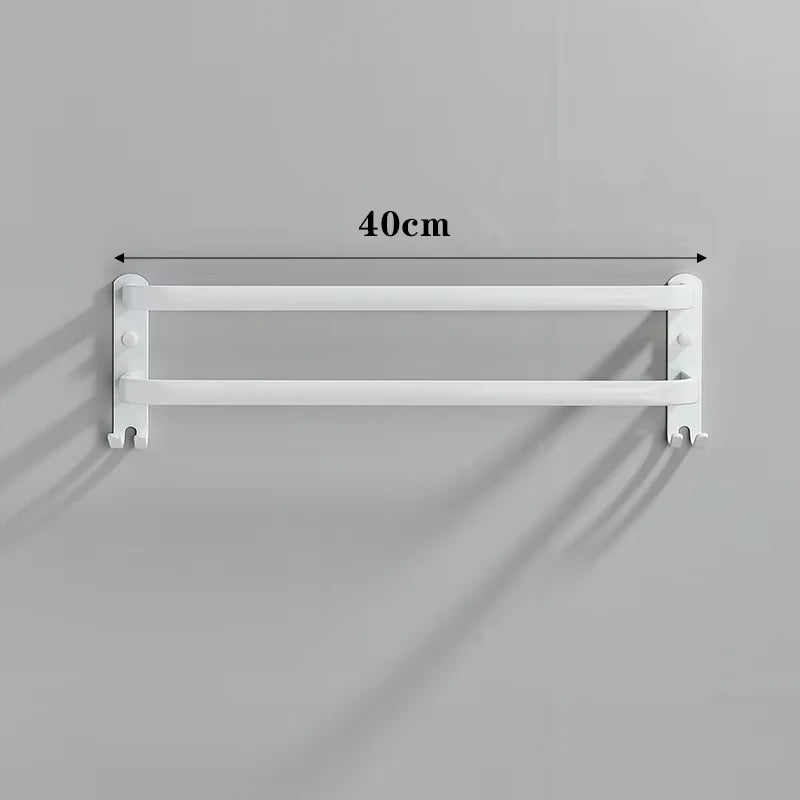 Cabide de toalha com gancho de suspensão montagem na parede toalheiro espaço alumínio moda barra toalha titular do banheiro