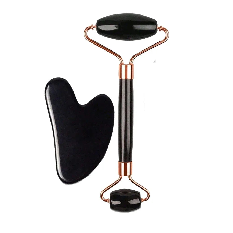 Conjunto de Rolos Faciais de Gelo, Ferramenta de Massagem Gua Sha para Contorno e Lifting Facial