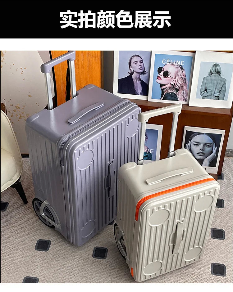 Mala de viagem com abertura lateral para bagagem de mão Mala de viagem com rodas super grandes Mala de mão de 20 polegadas Ij¢عات