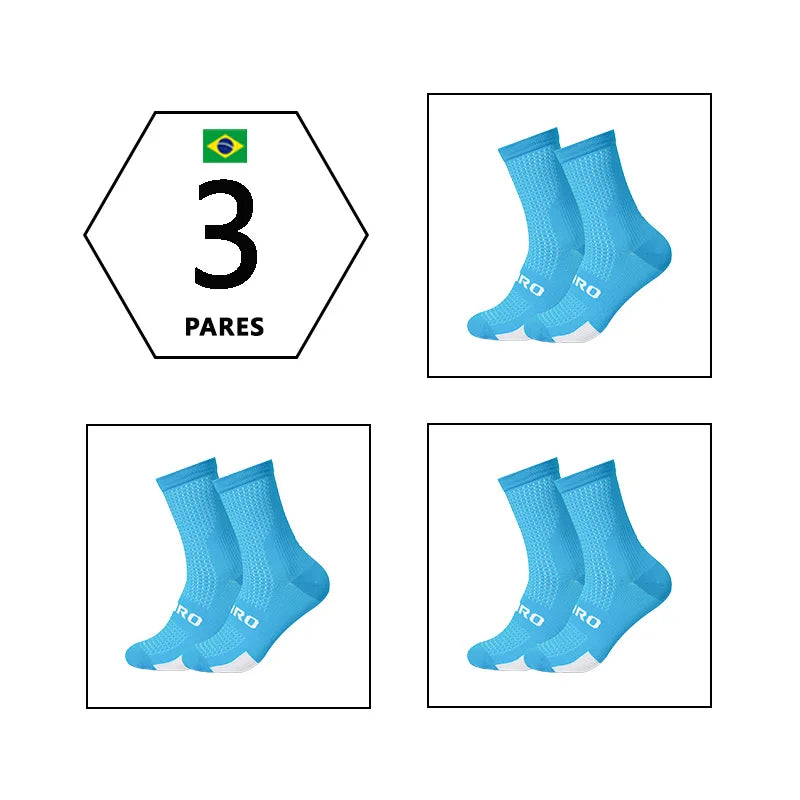 3 Pairs, Breathable Cycling Socks, Anti-slip Yoga Socks, Outdoor Running Socks, Polyester Socks