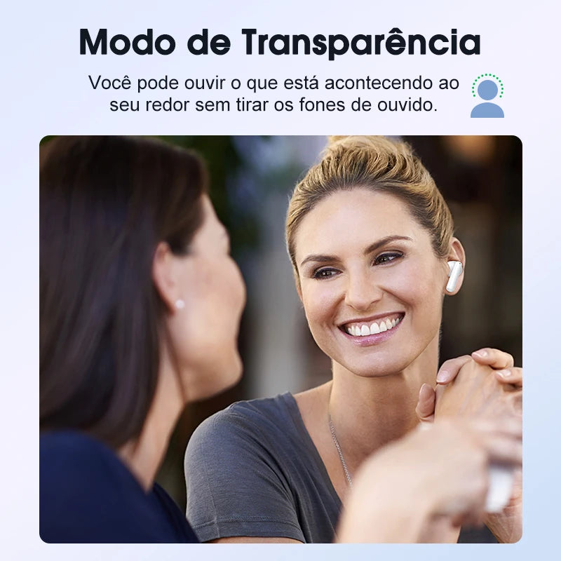 QCY-T13 ANC Fones De Ouvido Sem Fio, Bluetooth 5.3 TWS, ANC, Auscultadores De Cancelamento De Ruído, 4 Microfones ENC Headset, In-Ear, Handfree Earbuds