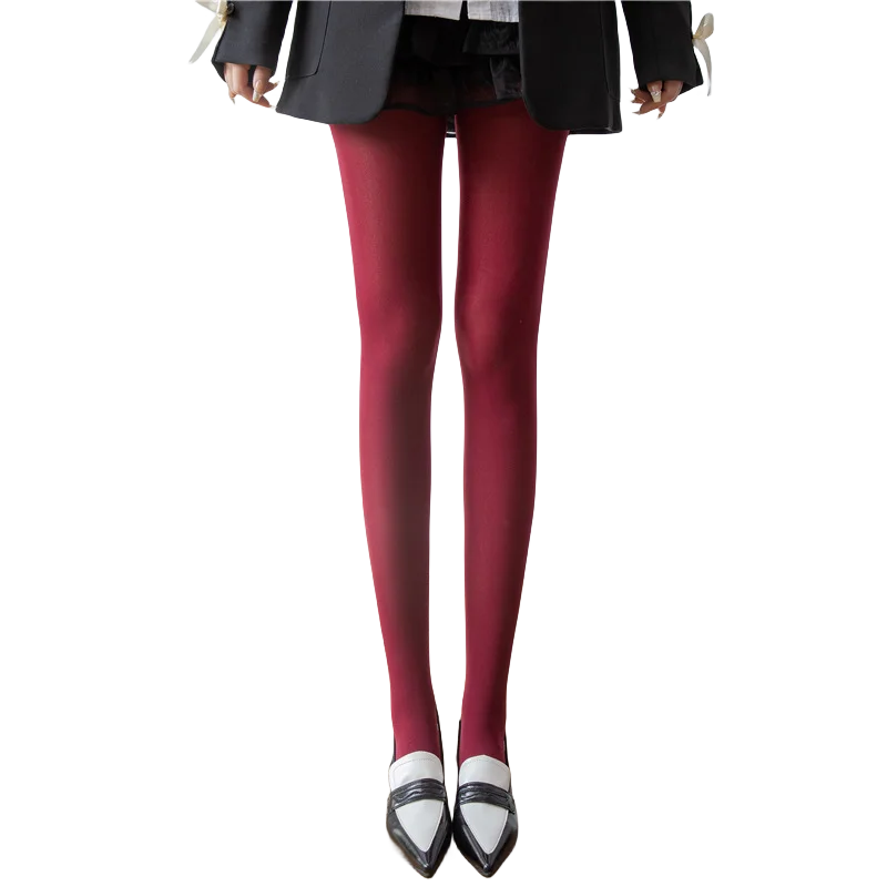 Nova Coleção Primavera 2025: Meias-Calças Femininas de Veludo Opaco 80D, Coloridas e Elásticas, Cores Vibrantes (Dopamine Colors)