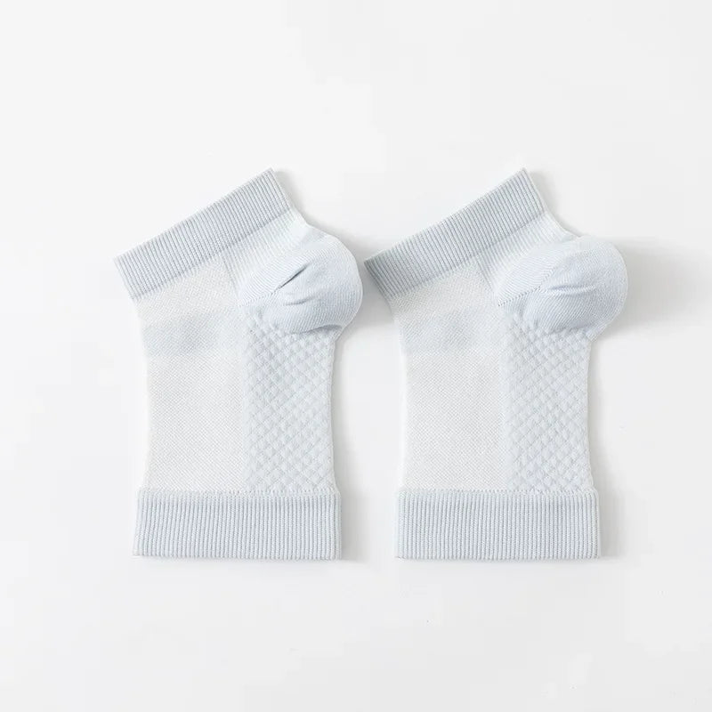 1 par de meias de dedo aberto esportes meias de proteção de tornozelo macio antiderrapante meias de compressão proteção respirável arco apoio yoga meias