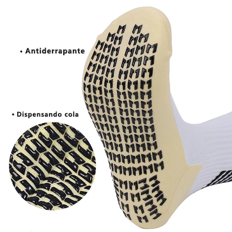 Meias de corrida de poliamida, Meias de futebol de tubo médio, Antiderrapantes pontilhadas, Meias de ciclismo masculinas