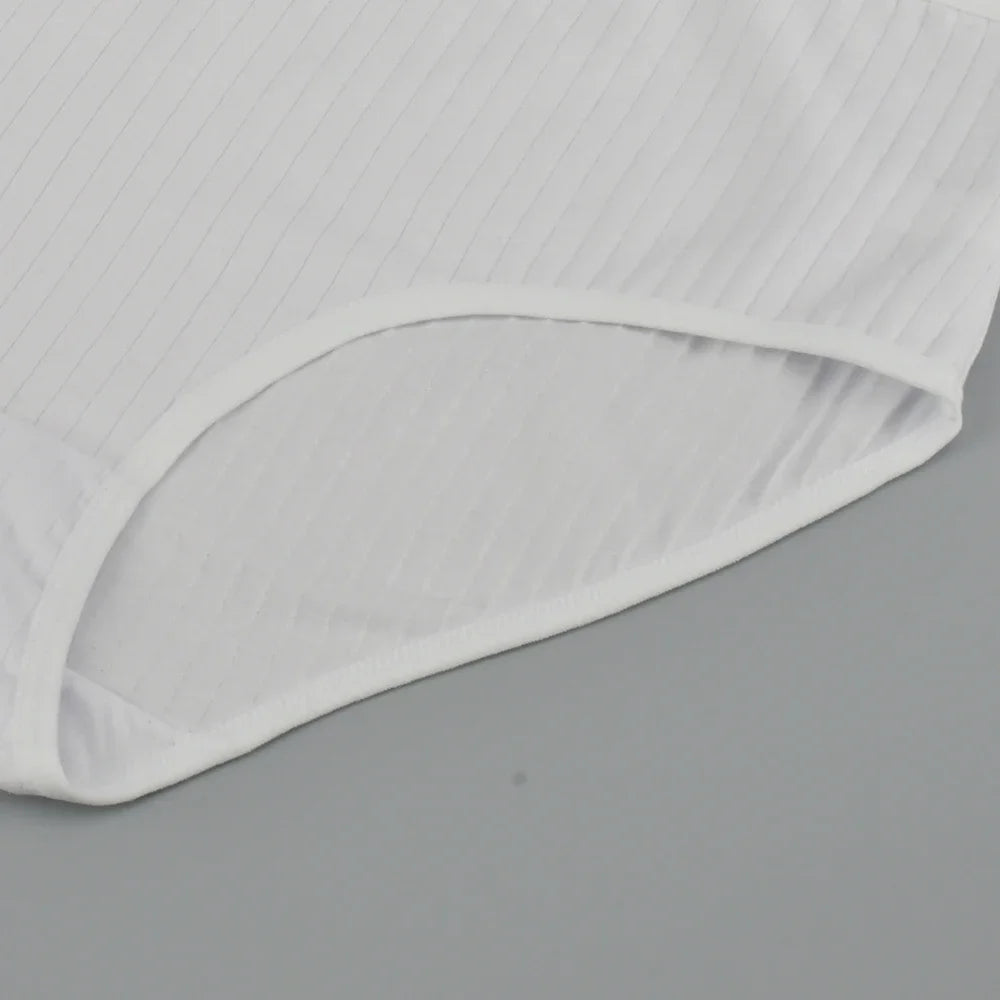 Calcinha de algodão de cintura alta macia roupa interior para mulher respirável plus size mulher briefs lingerie feminina calcinha listrada