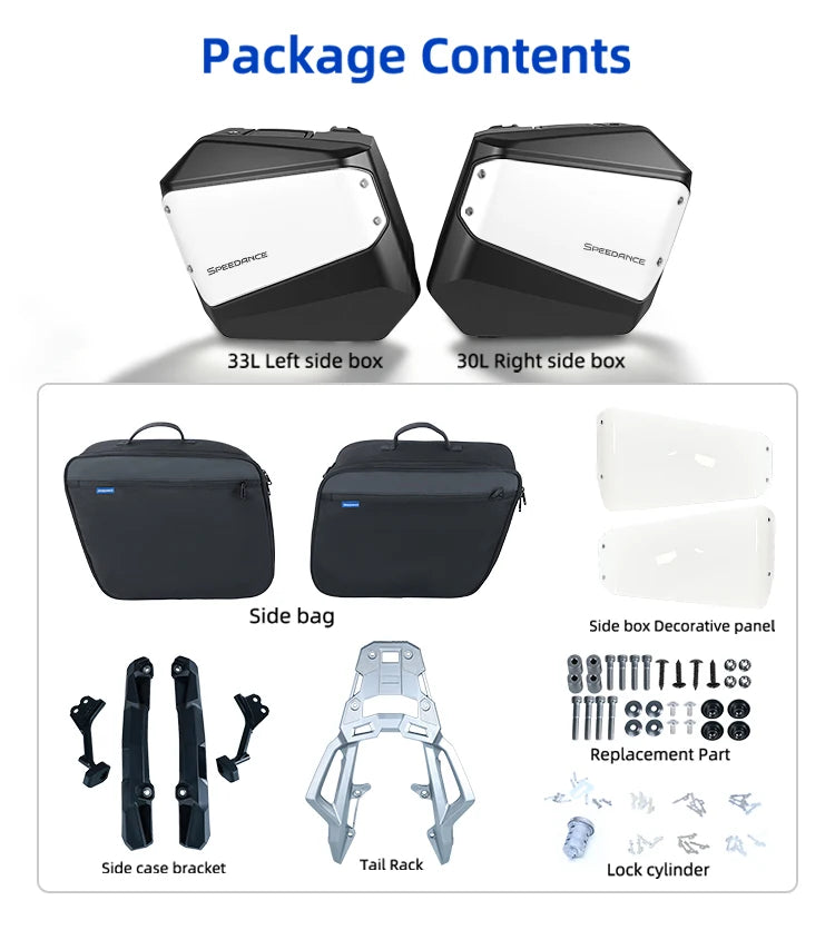 Malas Laterais para Motocicleta Honda NC750X, Com Liberação Rápida, Impermeáveis, Armazenamento de Bagagem para Viagens de Moto