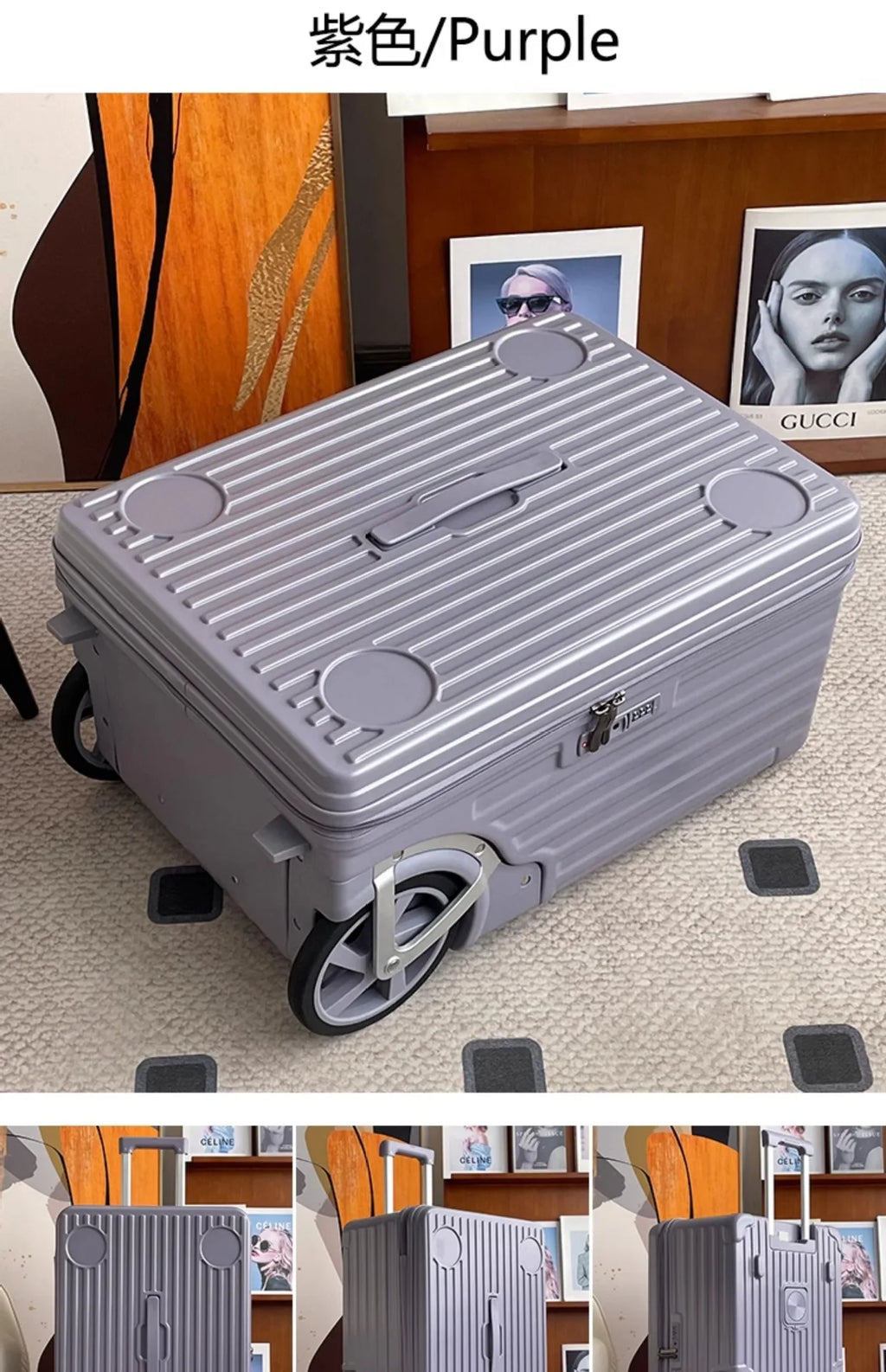 Mala de viagem com abertura lateral para bagagem de mão Mala de viagem com rodas super grandes Mala de mão de 20 polegadas Ij¢عات