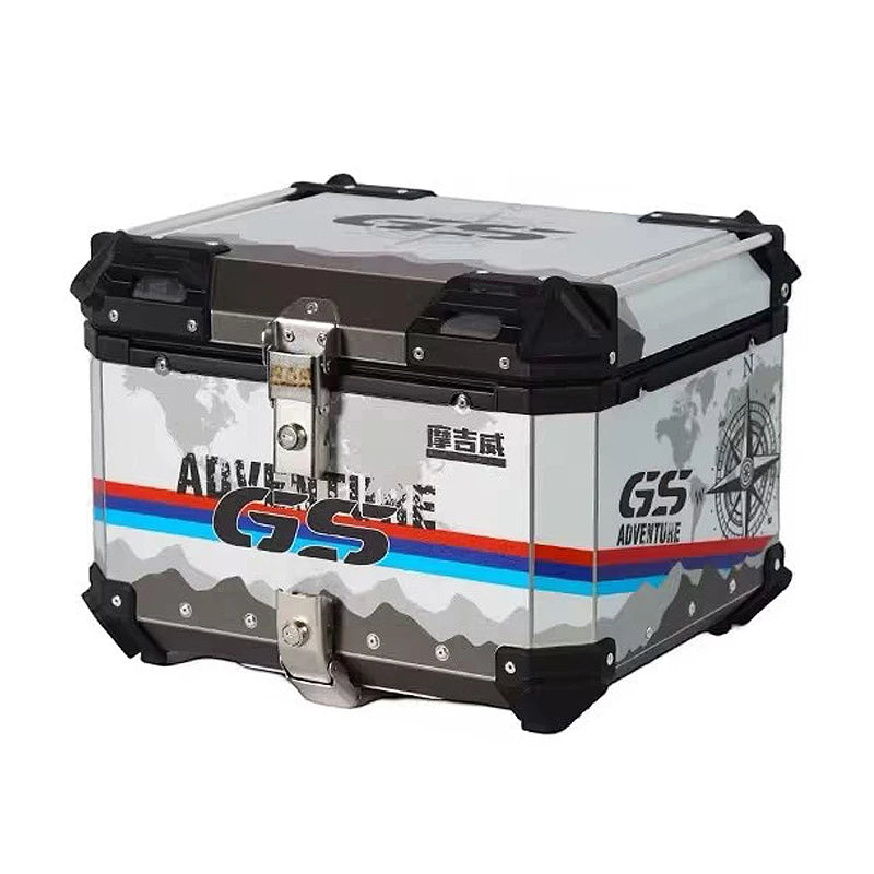 Universal Motocicleta Traseira Trunk Top Casos, Caixa De Alumínio, Bagagem, Mala, Moto Cauda Caixa, 65L, 55L, 45L, 36L