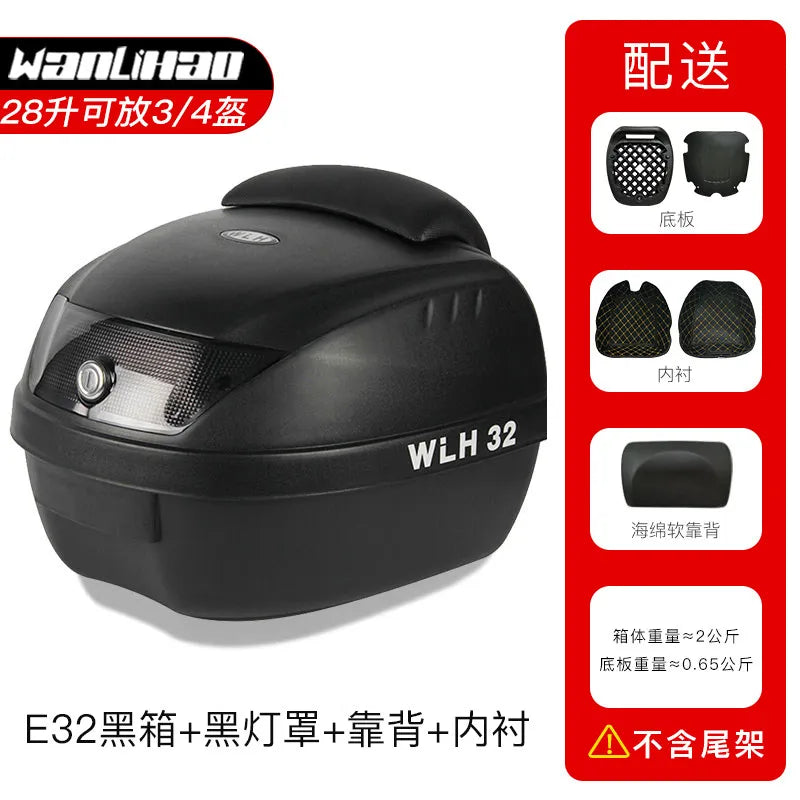 32l almofada da motocicleta tour caixa de cauda wlh e32 caixa de bagagem da motocicleta caso superior multifuncional scooter bagagem tempeфры Для humaтоцикла