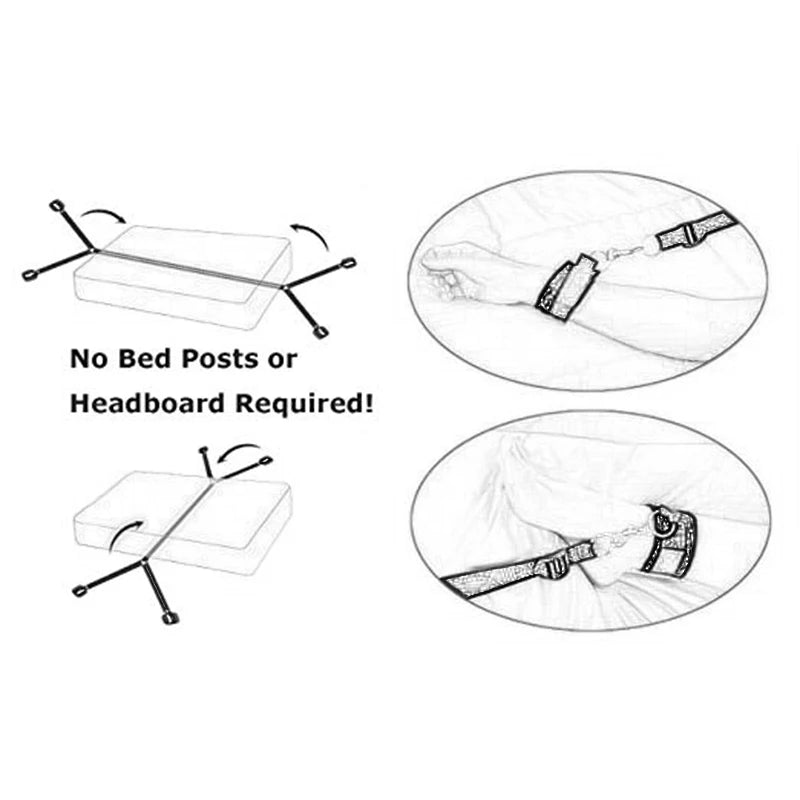 Sm bandagem sexo cinta cama contenção algema tornozelo manguito conjunto sem vibrador brinquedo sexual 18 + adulto diversão fetiche escravo kit sexo suprimentos loja