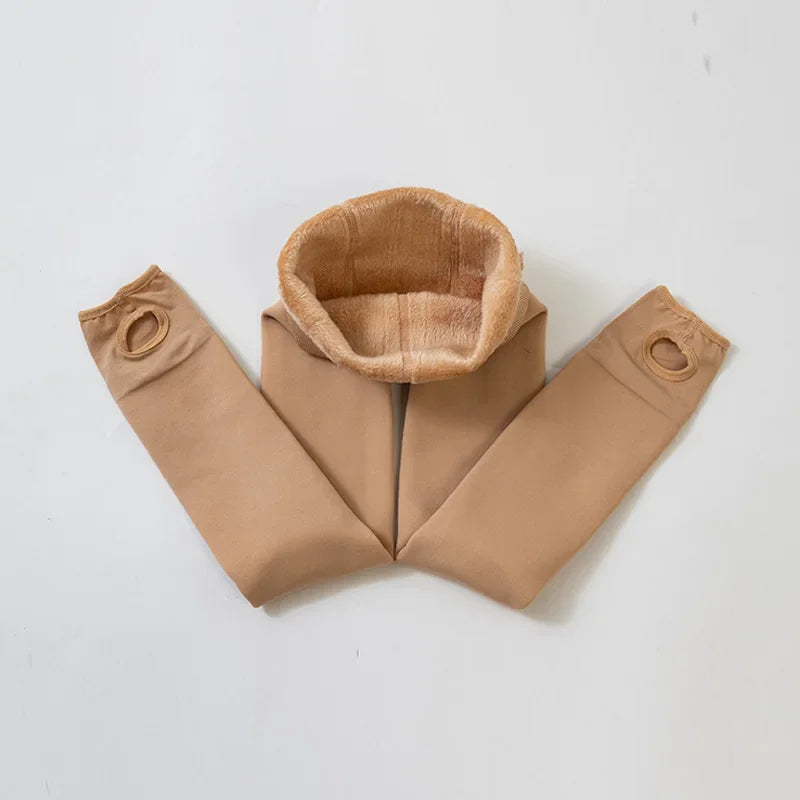 Alta qualidade inverno pele meninas leggings grosso veludo crianças calças quentes cintura elástica algodão crianças meninas pantalone