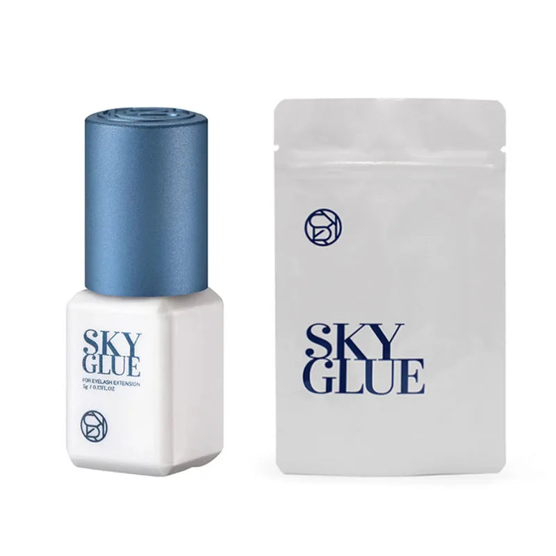 1 garrafa de cola sky para extensões de cílios 5ml original sky s + preto vermelho azul tampa cola de cílios postiços céu td fornecedor de cola transparente