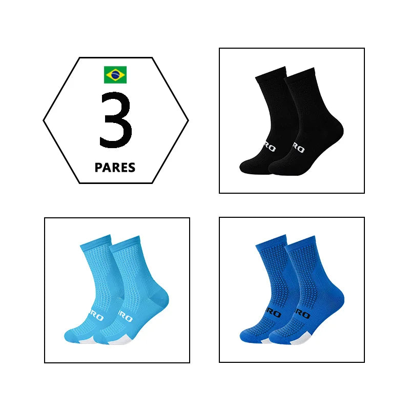 3 Pairs, Breathable Cycling Socks, Anti-slip Yoga Socks, Outdoor Running Socks, Polyester Socks