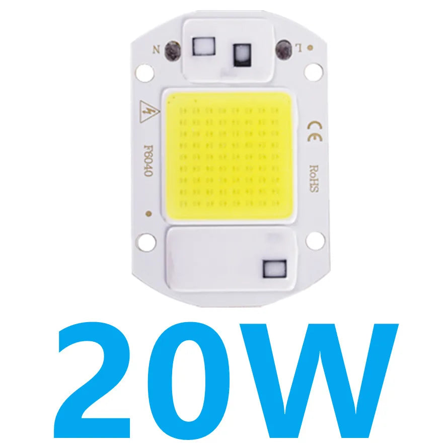 1/peças chip cob 10w 20w 30w 50w 220v led smart ic sem necessidade de driver 3w 5w 7w 9w lâmpada led para holofote de luz de inundação iluminação diy