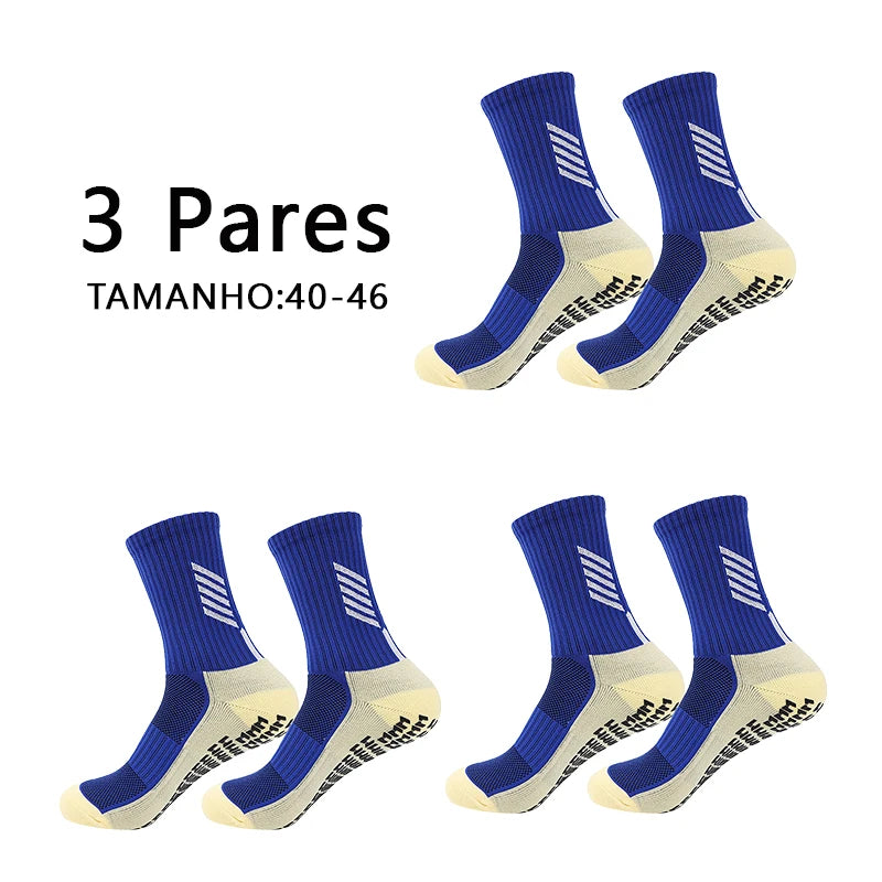 Meias de corrida de poliamida, Meias de futebol de tubo médio, Antiderrapantes pontilhadas, Meias de ciclismo masculinas