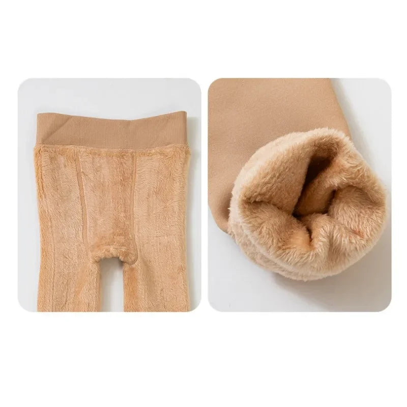 Alta qualidade inverno pele meninas leggings grosso veludo crianças calças quentes cintura elástica algodão crianças meninas pantalone