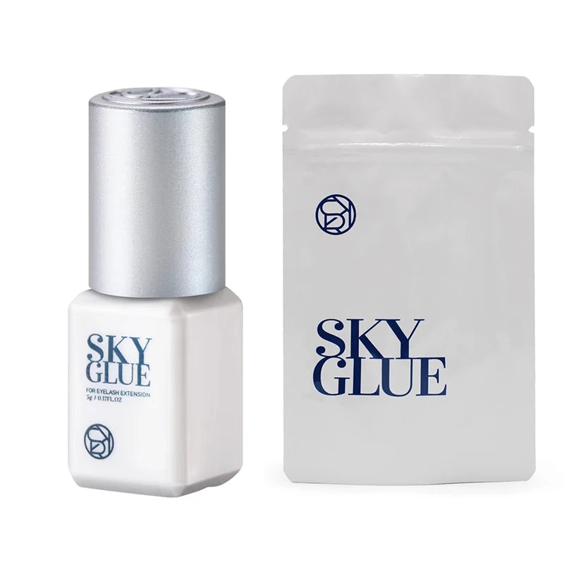 1 garrafa de cola sky para extensões de cílios 5ml original sky s + preto vermelho azul tampa cola de cílios postiços céu td fornecedor de cola transparente