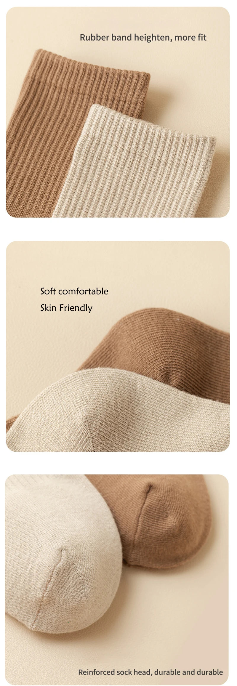 Meias masculinas retro cor sólida café branco cáqui bege respirável meias de algodão casual esporte na moda moda tubo médio meia longa